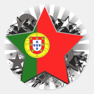 Pegatina Redonda Estrella de Portugal