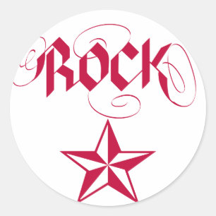 Pegatina Redonda Estrella de rock