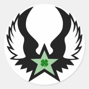 Pegatina Redonda estrella de shamrock