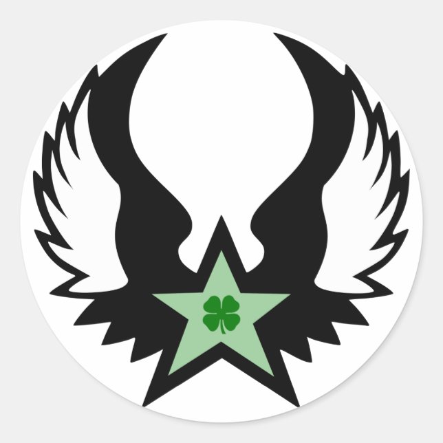 Pegatina Redonda estrella de shamrock (Anverso)