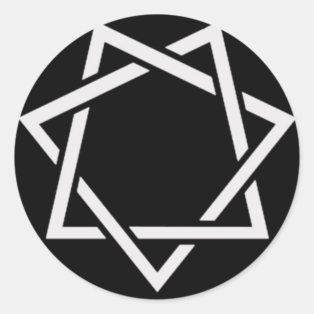 Pegatina Redonda Estrella de siete puntas (Anverso)