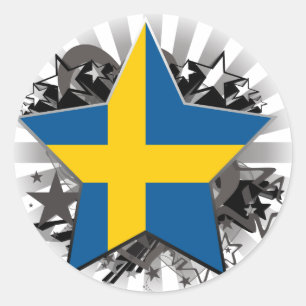 Pegatina Redonda Estrella de Suecia