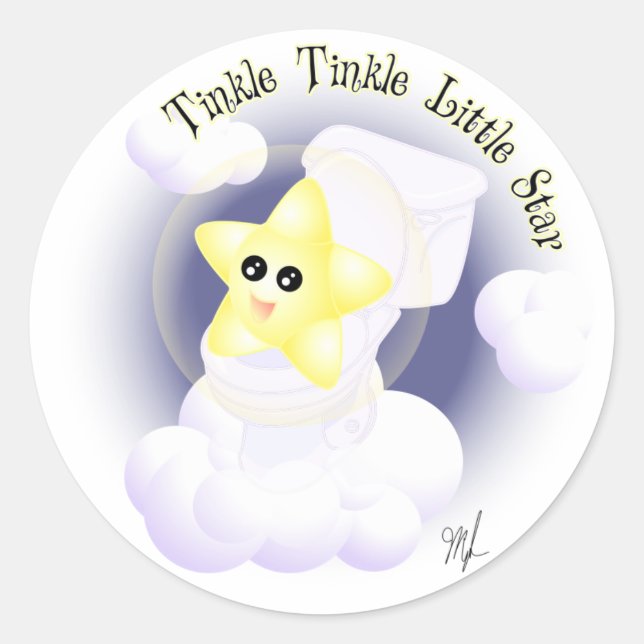 Pegatina Redonda Estrella de Tinkle Tinkle (Anverso)