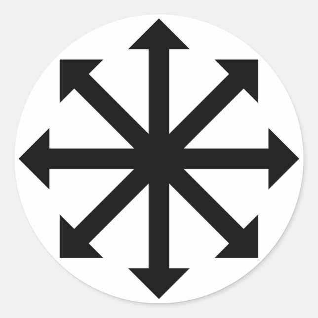 Pegatina Redonda Estrella del caos (Anverso)