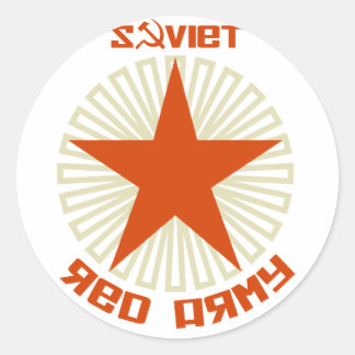 Pegatina Redonda Estrella del Ejército Rojo Soviético