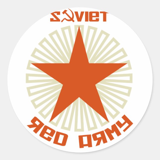 Pegatina Redonda Estrella del Ejército Rojo Soviético (Anverso)