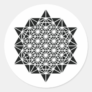 Pegatina Redonda Estrella del espacio de creación tiempo Mandala
