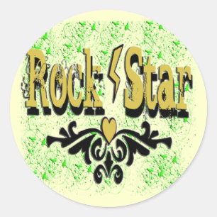 Pegatina Redonda Estrella del rock