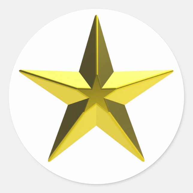 Pegatina Redonda Estrella dorada (Anverso)
