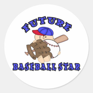 Pegatina Redonda Estrella Futura de Béisbol