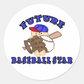 Pegatina Redonda Estrella Futura de Béisbol