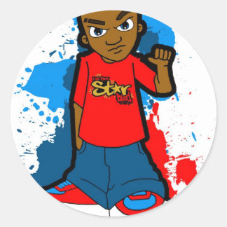 Pegatina Redonda Estrella Ghetto Gangster estilo vagabundeo