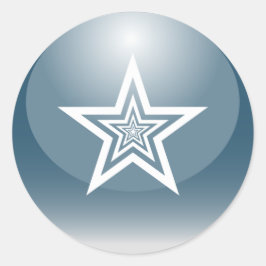 Pegatina Redonda Estrella Glosina Patriótica