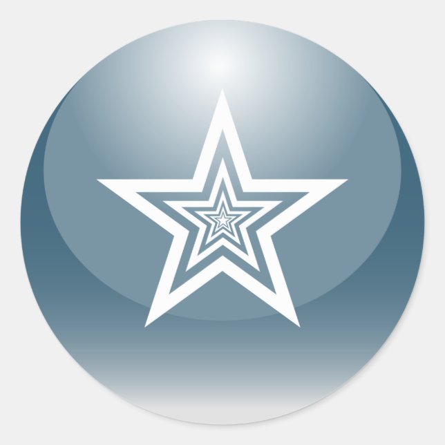 Pegatina Redonda Estrella Glosina Patriótica (Anverso)