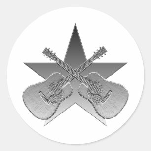 Pegatina Redonda Estrella metálica de Martin D28