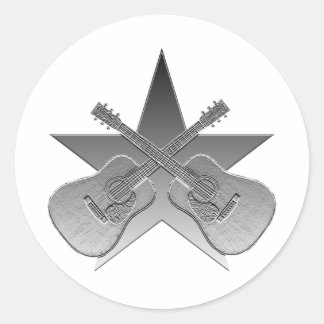 Pegatina Redonda Estrella metálica Martin D28