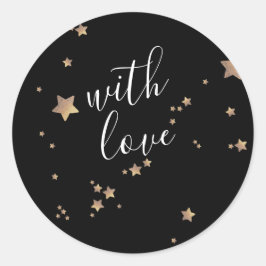 Pegatina Redonda Estrella moderna Navidades de Onyx Negra Feliz fer