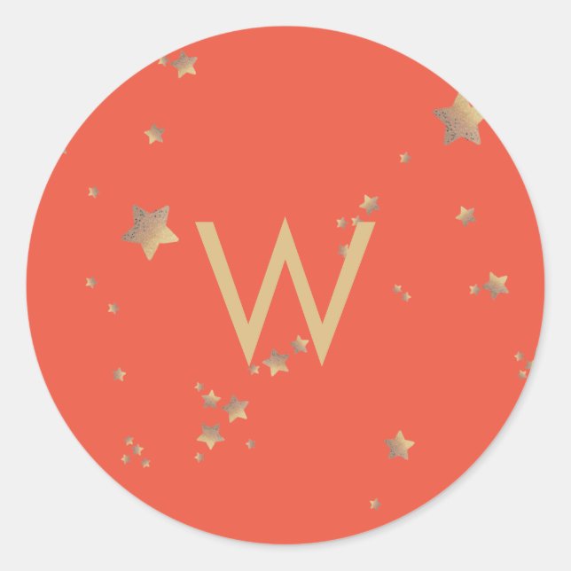 Pegatina Redonda Estrella Moderna Verde Cereza Roja Navidad Feliz (Anverso)