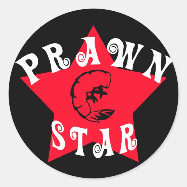 Pegatina Redonda Estrella Prawn (Anverso)