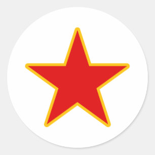 Pegatina Redonda Estrella Roja Comunista