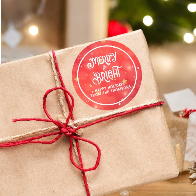 Pegatina Redonda Estrella roja espumosa, moro y brillante (Subido por el creador)