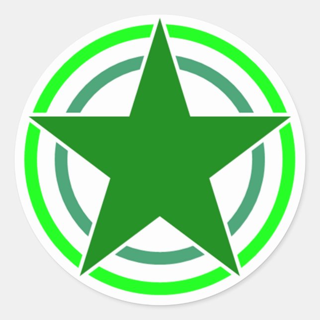 Pegatina Redonda Estrella rota de dos círculos 15 (Anverso)