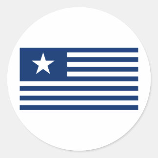 Pegatina Redonda Estrella solitaria y franjas de Texas - Azul