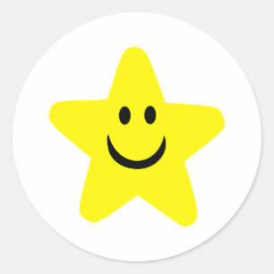 Pegatina Redonda Estrella - Sonrisa