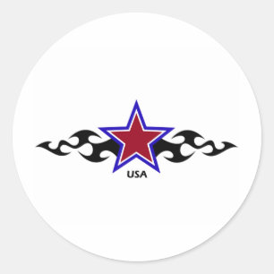 Pegatina Redonda Estrella tribal americana