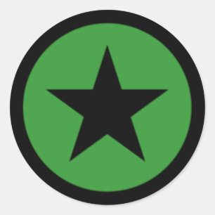 Pegatina Redonda Estrella verde