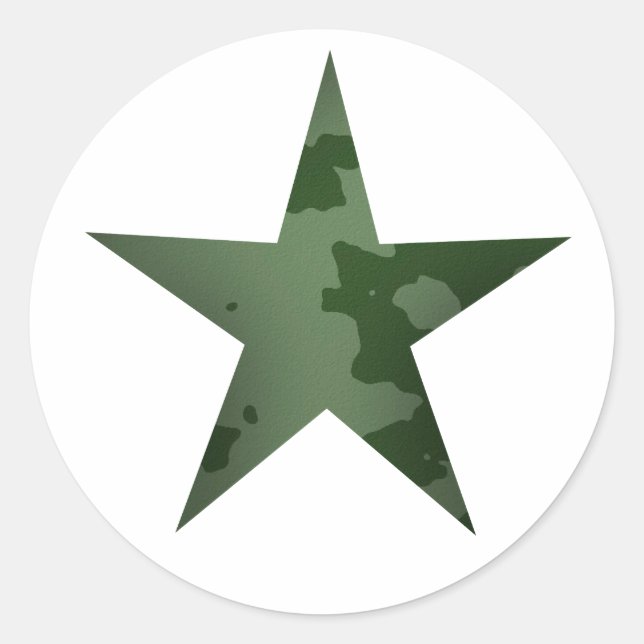 Pegatina Redonda Estrella verde (Anverso)