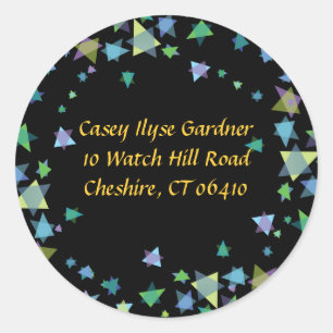 Pegatina Redonda Estrellas colgantes Hombres judíos responden a peg