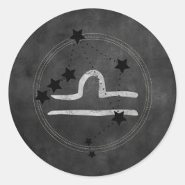 Pegatina Redonda Estrellas de la constelación de zodiaco en plata n