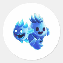 Pegatina Redonda Estrellas de lucha con juego de stickrs