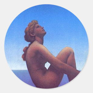 Pegatina Redonda "Estrellas de Parrish Maxfield"