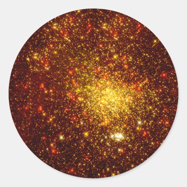 Pegatina Redonda Estrellas doradas (Anverso)