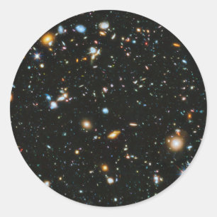 Pegatina Redonda Estrellas en el espacio - Hubble Ultra Deep Field