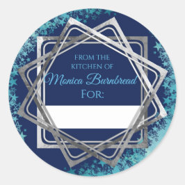 Pegatina Redonda Estrellas falsas de plata de la cocina de regalo d