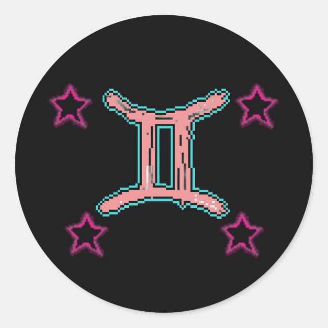 Pegatina Redonda Estrellas GEMINI (Anverso)