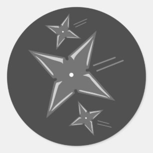 Pegatina Redonda Estrellas Ninja