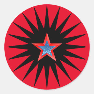 Pegatina Redonda Estrellas pegatinas multicolores.