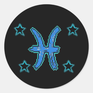 Pegatina Redonda Estrellas PISCES