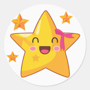 Pegatina Redonda Estrellas por todas partes