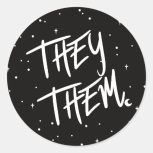 Pegatina Redonda Estrellas que/ellos pronundan