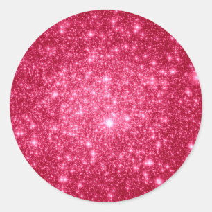Pegatina Redonda Estrellas rosadas calientes
