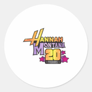 Pegatina Redonda Estreno de la serie Hannah montana 20 años