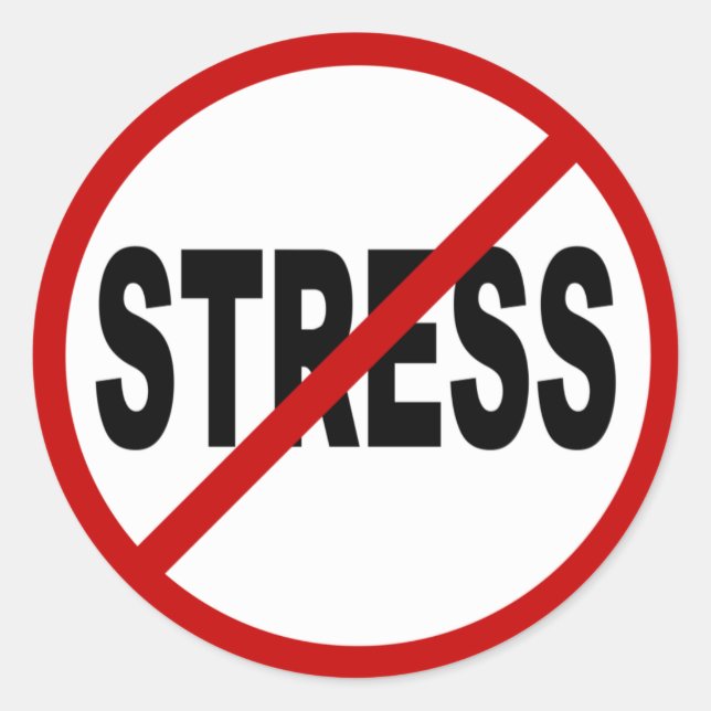 Pegatina Redonda Estrés de odio/Rótulo no permitido de estrés (Anverso)