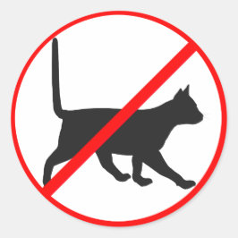 Pegatina Redonda ¡Estrictamente Prohibido Para Gatos!