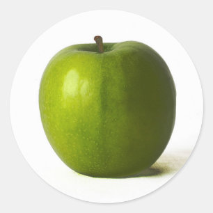 Pegatina Redonda Estropina de manzana verde