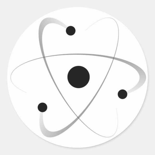 Pegatina Redonda Estructura de masa atómica (Anverso)